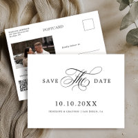 Modern calligraphy timeless Black Save the Date