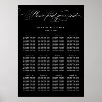 Modern calligraphy timeless black Seating Chart