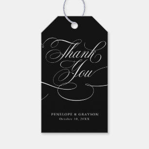 Modern calligraphy timeless black & white wedding gift tags