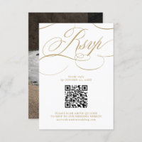 Modern calligraphy timeless gold QR code Photo