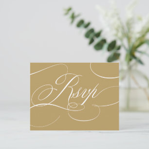 Modern calligraphy timeless gold Save the Date Postcard