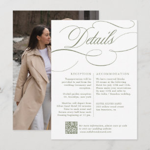 Modern Calligraphy Timeless Sage Green Wedding Enclosure Card