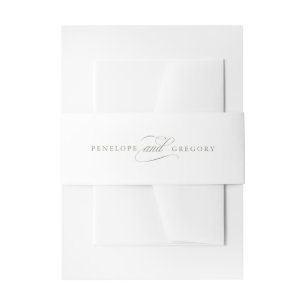 Modern calligraphy timeless Sage Green wedding Invitation Belly Band