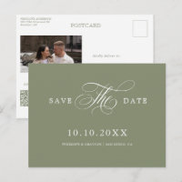 Modern calligraphy timeless Sage Save the Date