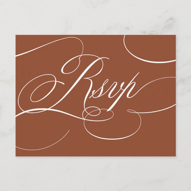 Modern Calligraphy Timeless Terracotta RSVP Postcard (Front)