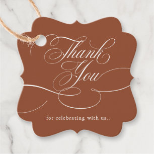 Modern calligraphy timeless Terracotta Thank you Favour Tags
