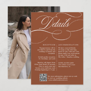 Modern Calligraphy Timeless Terracotta Wedding Enclosure Card