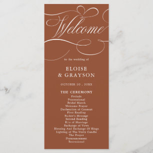 Modern Calligraphy Timeless Terracotta Wedding Programme