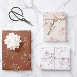 Modern calligraphy timeless terracotta  wedding wrapping paper sheet