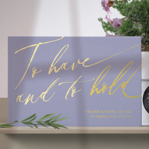 Modern Calligraphy To have and To hold wedding Guest Book
