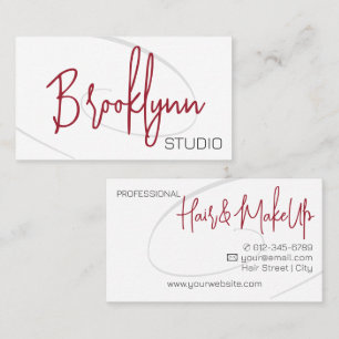 Modern Calligraphy Twirl Professional Hair Salon Business Card