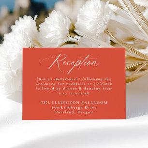 Modern Calligraphy Verona Sunset Wedding Reception Enclosure Card