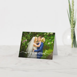 Modern Calligraphy We Got Married Wedding Note Announcement