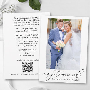 Modern Calligraphy Wedding After Party Photo QR Announcement