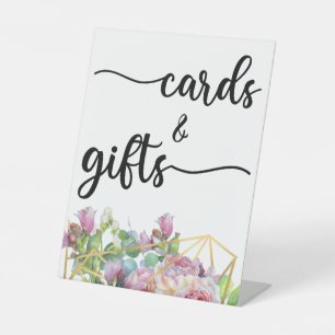 Modern Calligraphy Wedding Cards and Gifts Pedesta Pedestal Sign