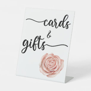 Modern Calligraphy Wedding Cards and Gifts Pedesta Pedestal Sign