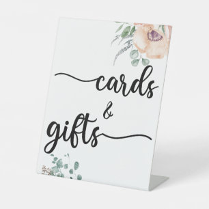Modern Calligraphy Wedding Cards and Gifts Pedesta Pedestal Sign