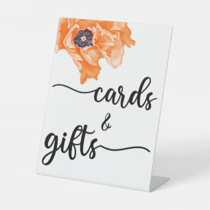 Modern Calligraphy Wedding Cards and Gifts Pedesta Pedestal Sign