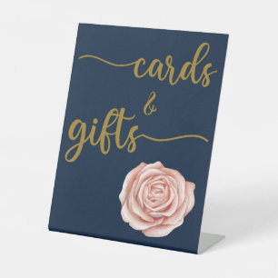 Modern Calligraphy Wedding Cards and Gifts Pedestal Sign