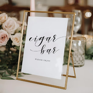 Modern Calligraphy Wedding Cigar Bar Sign