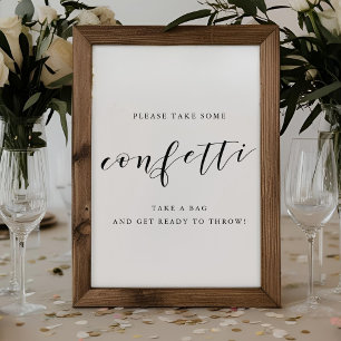 Modern Calligraphy Wedding Confetti Send Off Sign