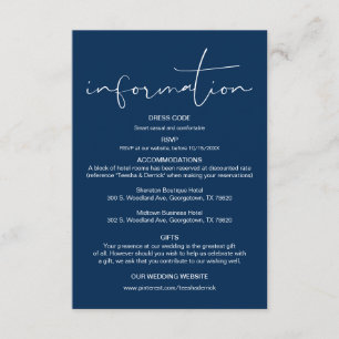 Modern Calligraphy, Wedding Details, Information E Enclosure Card