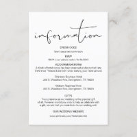 Modern Calligraphy, Wedding Details, Information E