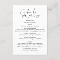 Modern Calligraphy, Wedding Details, Information