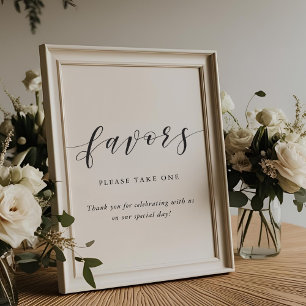 Modern Calligraphy Wedding Favours Sign