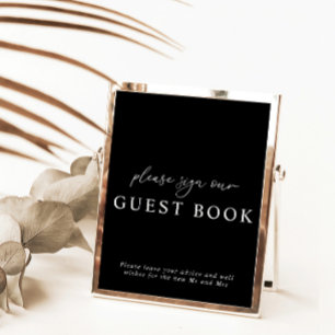 Modern Calligraphy Wedding Guest Book Sign Invitation