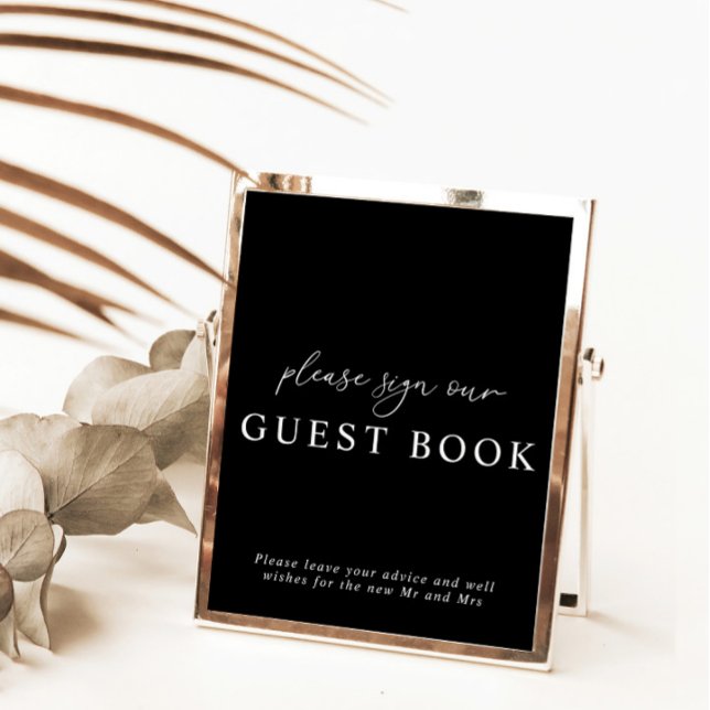 Modern Calligraphy Wedding Guest Book Sign Invitation (Creator Uploaded)