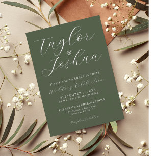 Modern Calligraphy Wedding Invitation Magnet