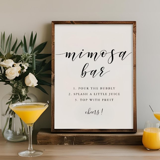 Modern Calligraphy Wedding Mimosa Bar Sign (Creator Uploaded)