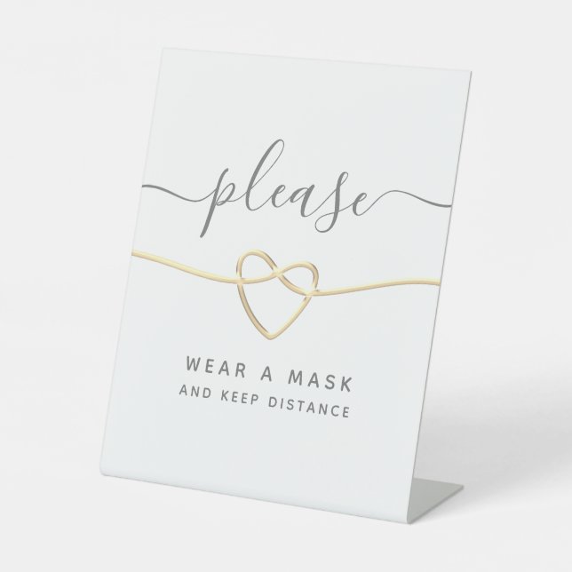 Modern Calligraphy Wedding Pedestal Sign (Front)