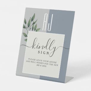 Modern Calligraphy Wedding Pedestal Sign