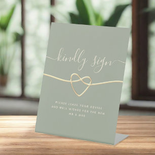 Modern Calligraphy Wedding Pedestal Sign