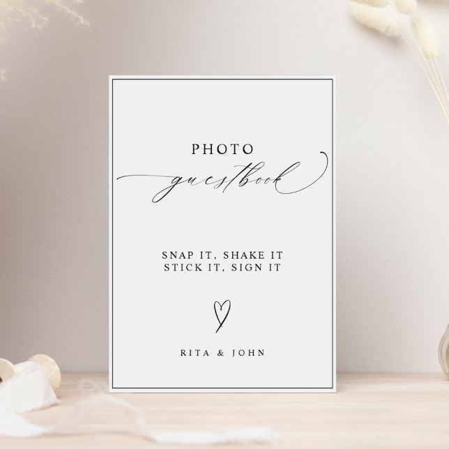 Modern Calligraphy Wedding Photo Guestbook Sign (Creator Uploaded)