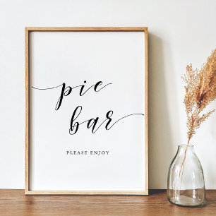 Modern Calligraphy Wedding Pie Bar Sign