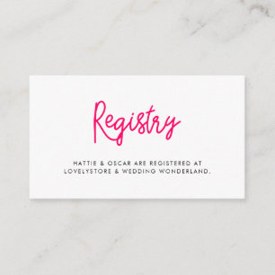 Modern calligraphy wedding registry card