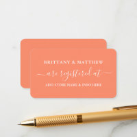 Modern Calligraphy Wedding Registry Coral