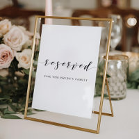 Modern Calligraphy Wedding Reserved Sign