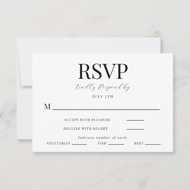 Modern Calligraphy Wedding RSVP Card (Front)