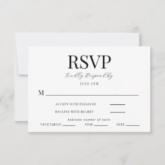 Modern Calligraphy Wedding RSVP Card