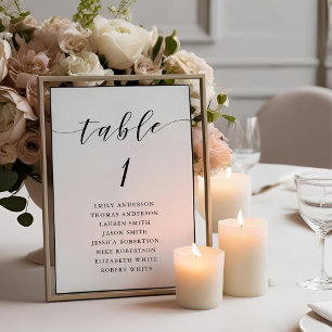 Modern Calligraphy Wedding Seating Chart Table Number