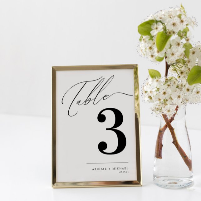 Modern Calligraphy Wedding Seating Table Number (Creator Uploaded)
