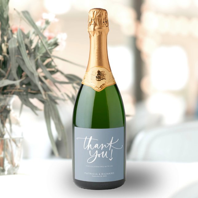 Modern Calligraphy Wedding  Sparkling Wine Label (Creator Uploaded)