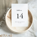Modern Calligraphy Wedding Table Number<br><div class="desc">This modern calligraphy wedding table number is perfect for a rustic wedding. The simple and elegant design features classic and fancy script typography in black and white. This is a double sided table number. Add each table number you need to your cart individually.</div>