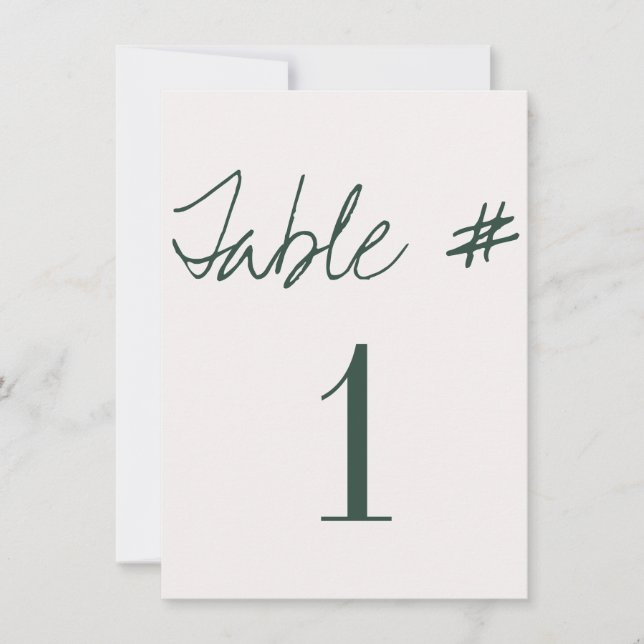 Modern Calligraphy Wedding Table Numbers (Front)