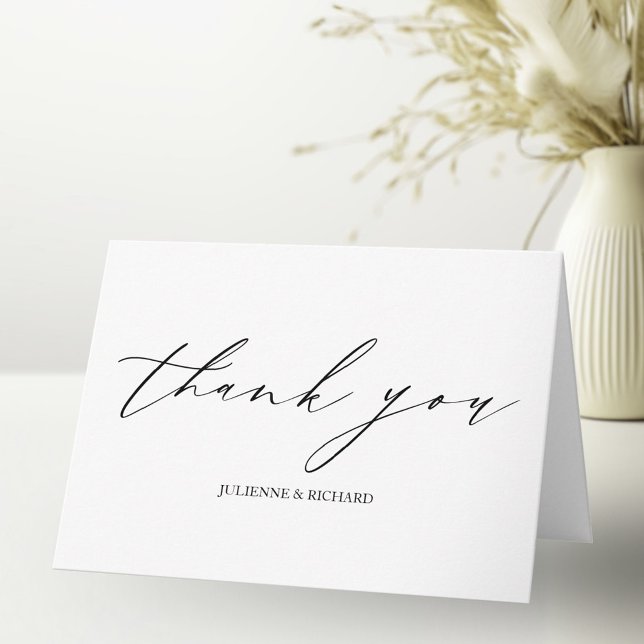 Modern Calligraphy Wedding Thank You Card (Creator Uploaded)
