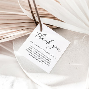 Modern Calligraphy Wedding Thank You Favour Tags
